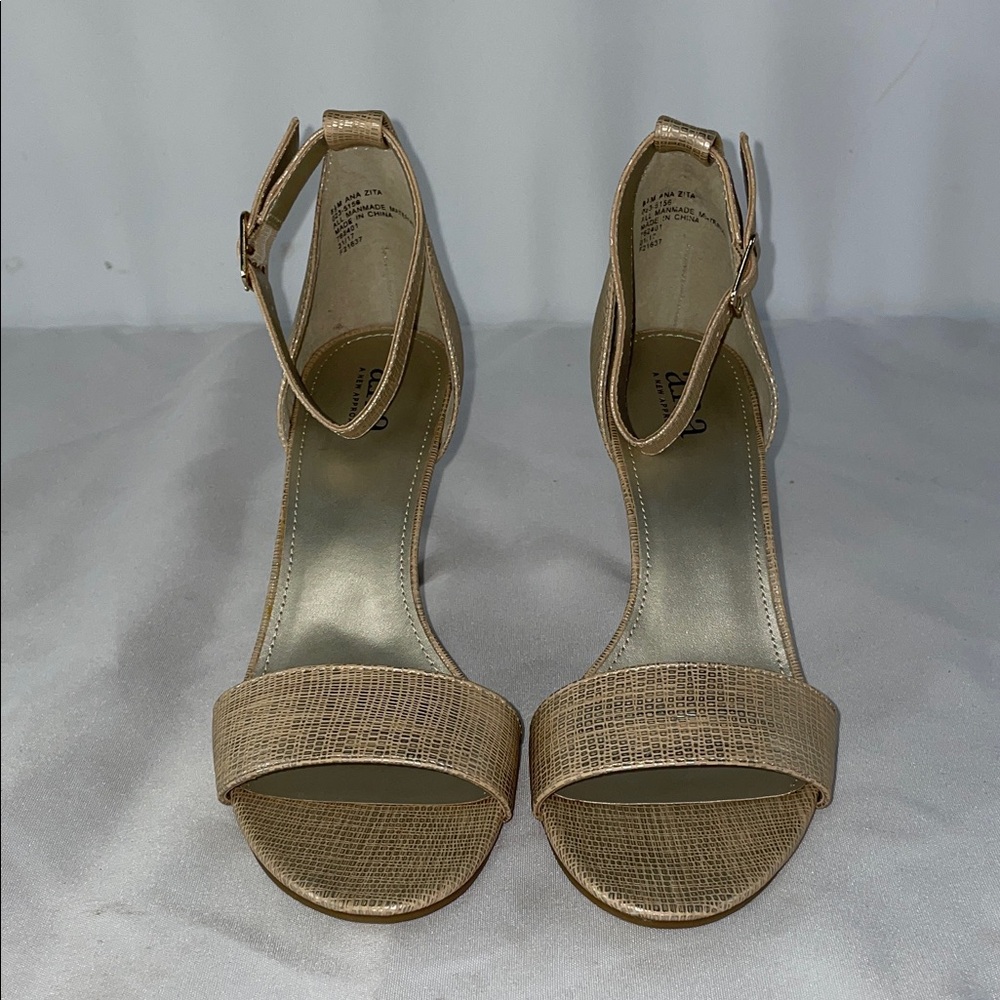 a.n.a ANA ZITA NUDE MAT SNAKE OPEN TOE HEELS FTL-10-176